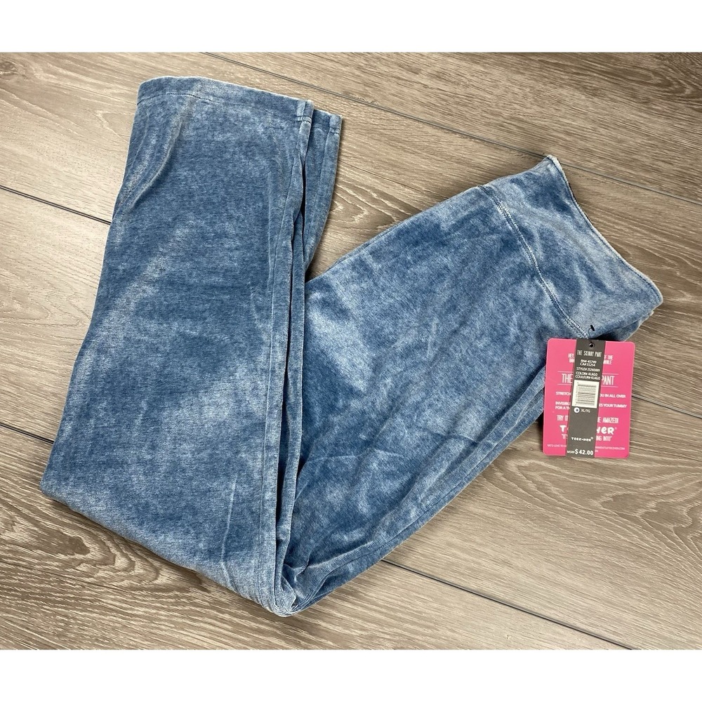 Teez-Her Women's Pulll On Skinny Pant Tummy Control Pants Blue Size XL New